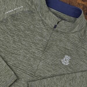 Peter Millar Men's L‎ Maven Performance 1/4 Zip Pullover Green Olive Leaf